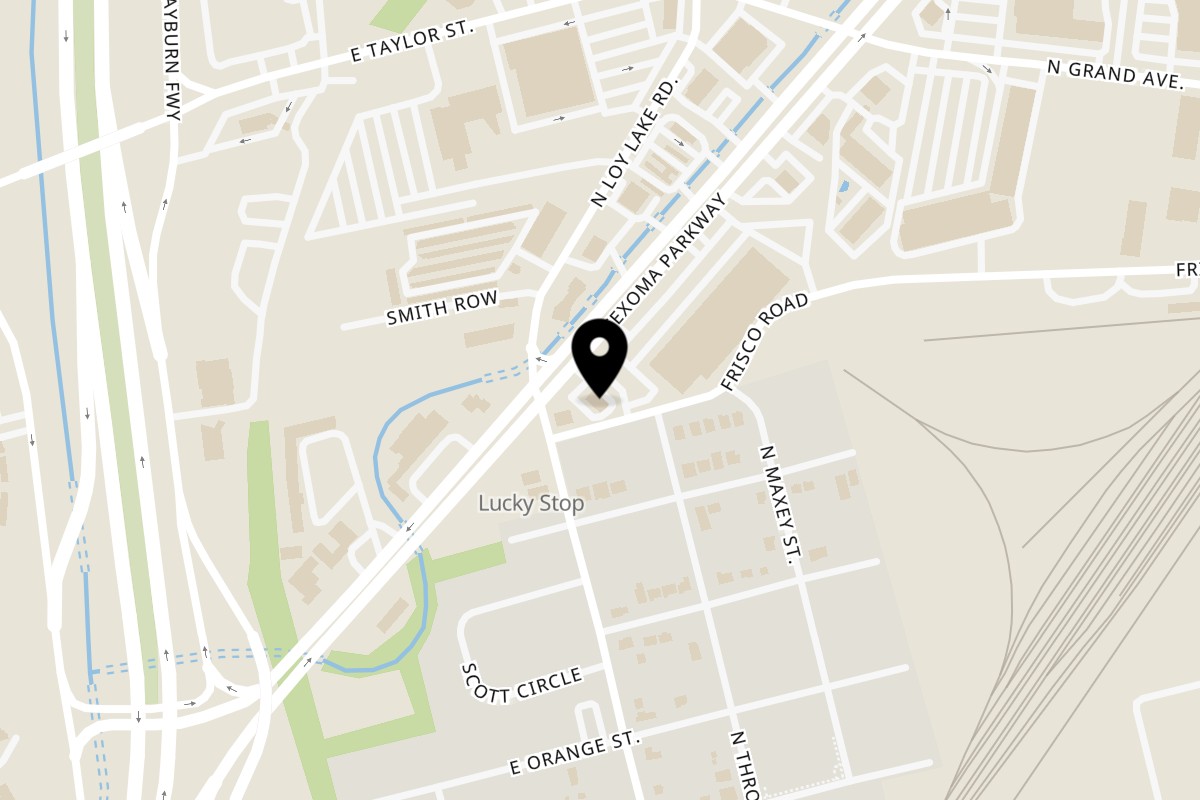 Map showing the location of Crazy Thai Rice & Noodle Cuisine on 1707 Texoma Pkwy in Sherman